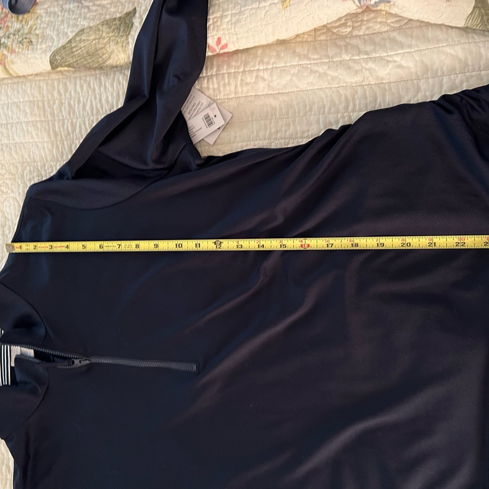 Chico's NWT Zenergy navy/navy-stripped zipper-pullover top in Size 3 (16/18). - Picture 7 of 7